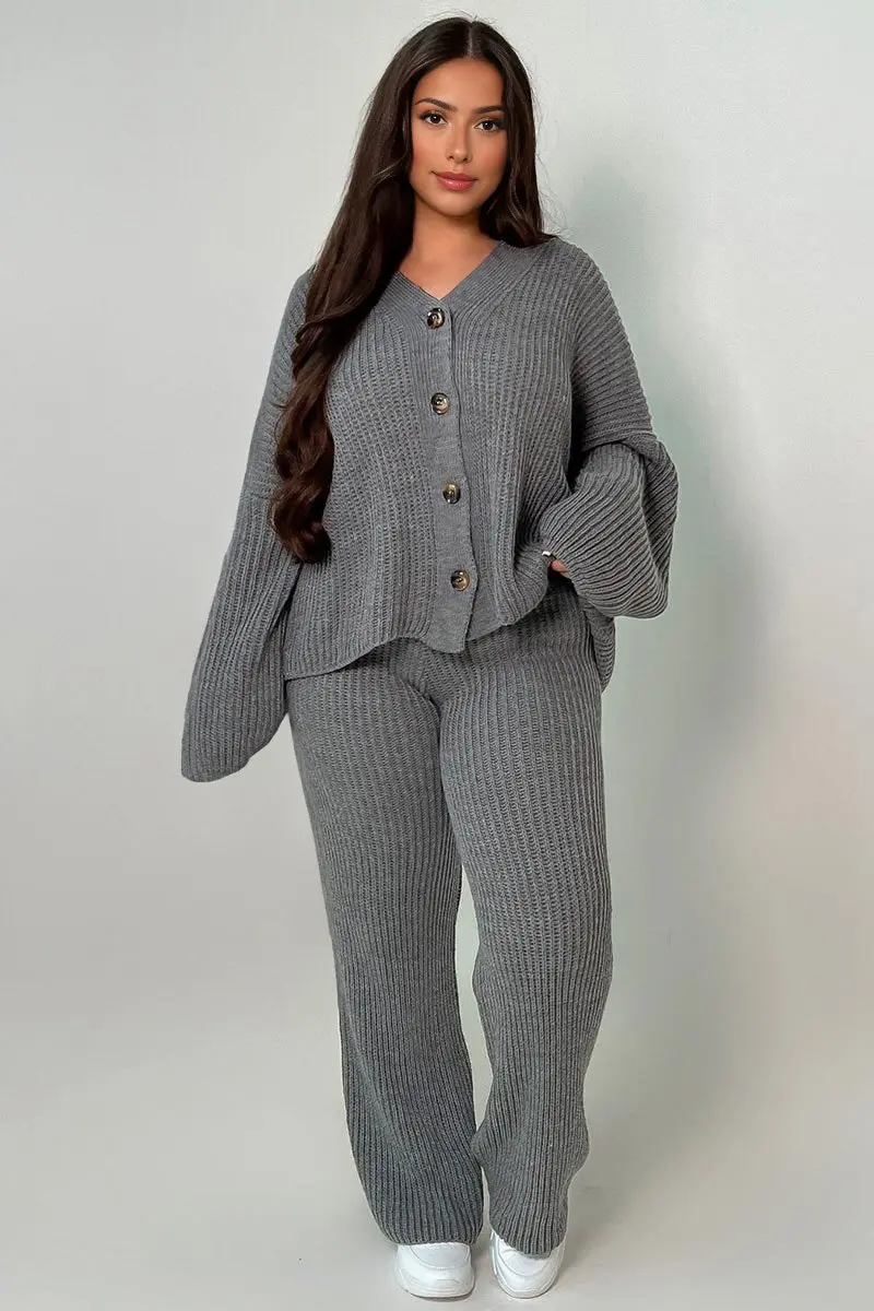 KATCH ME Knit V Neck Cardigan & Loose Trousers Co-ord Set - Image 17