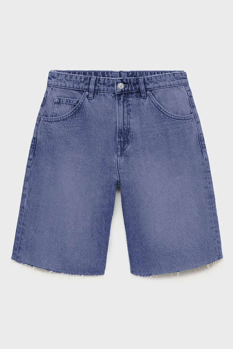 Katchme Mid-Rise Tassel Hem Baggy Denim Shorts - Image 13