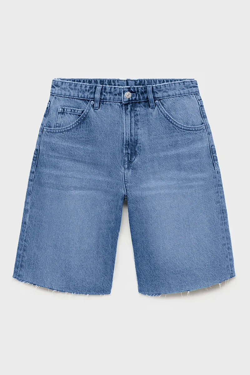 Katchme Mid-Rise Tassel Hem Baggy Denim Shorts - Image 15