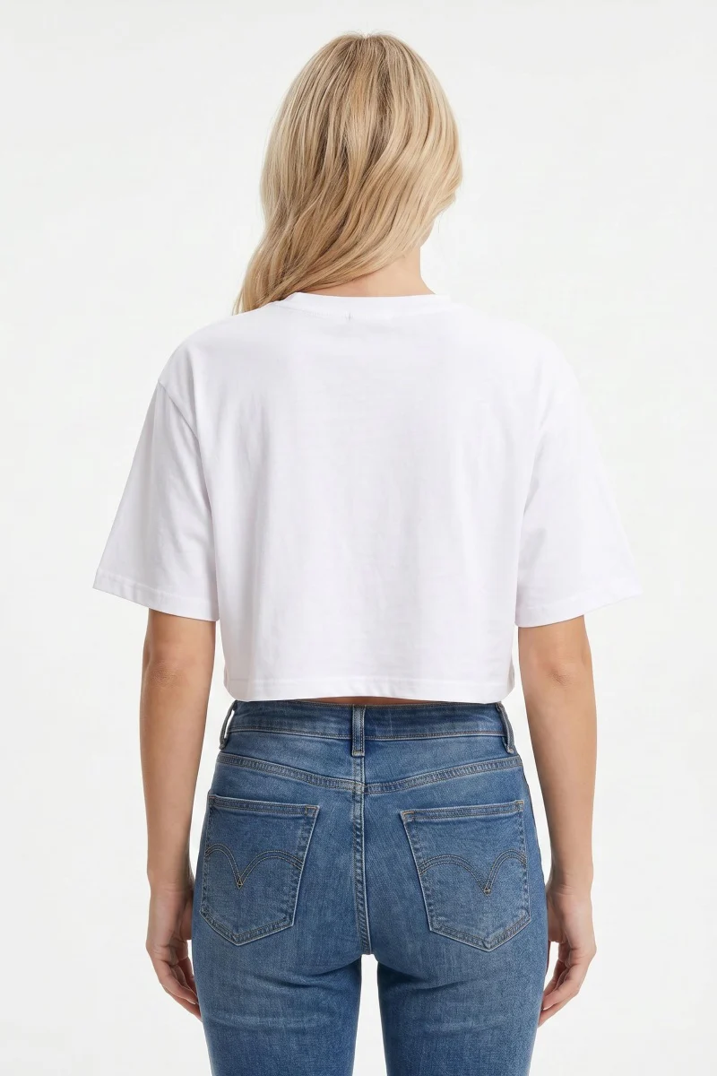 KATCH ME Crop Top Cotton Short Sleeve Crew Neck T Shirt - Image 3
