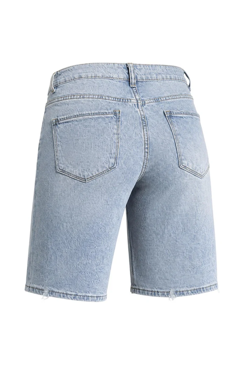 KATCH ME Denim Bermuda Shorts High Waisted Baggy Jeans - Image 7