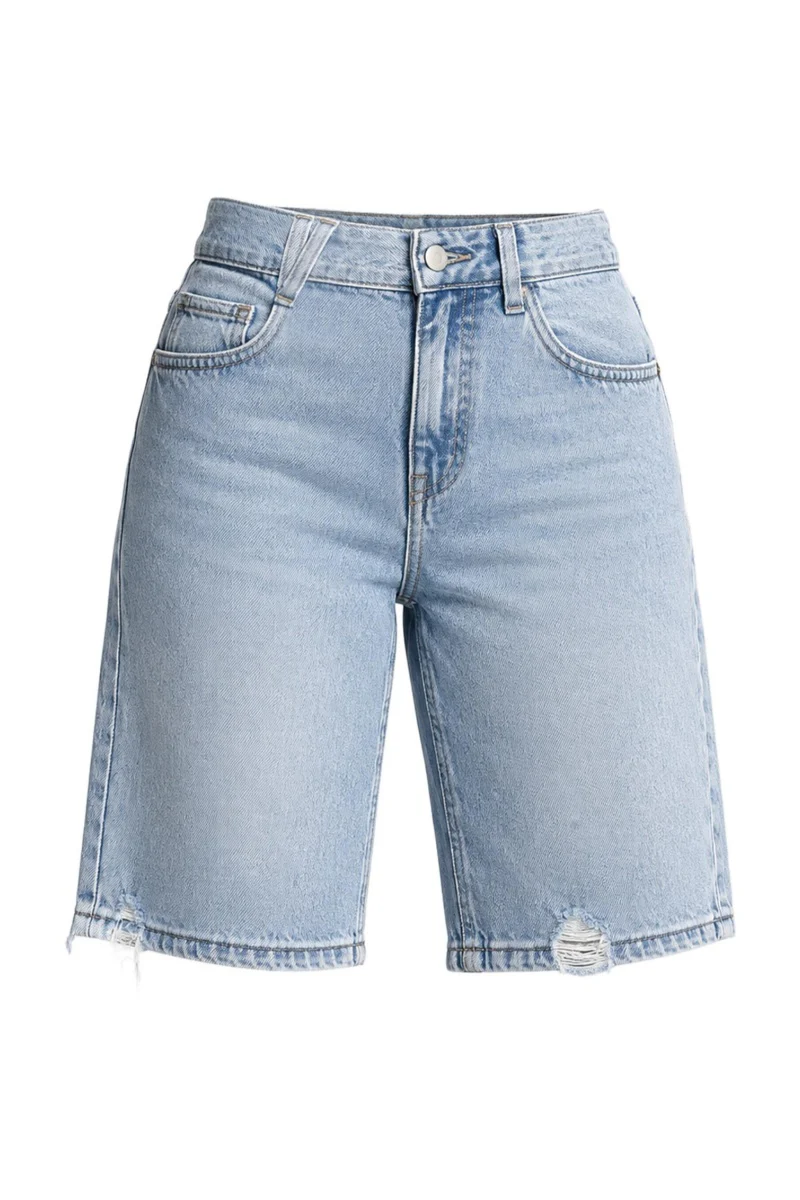 KATCH ME Denim Bermuda Shorts High Waisted Baggy Jeans - Image 8