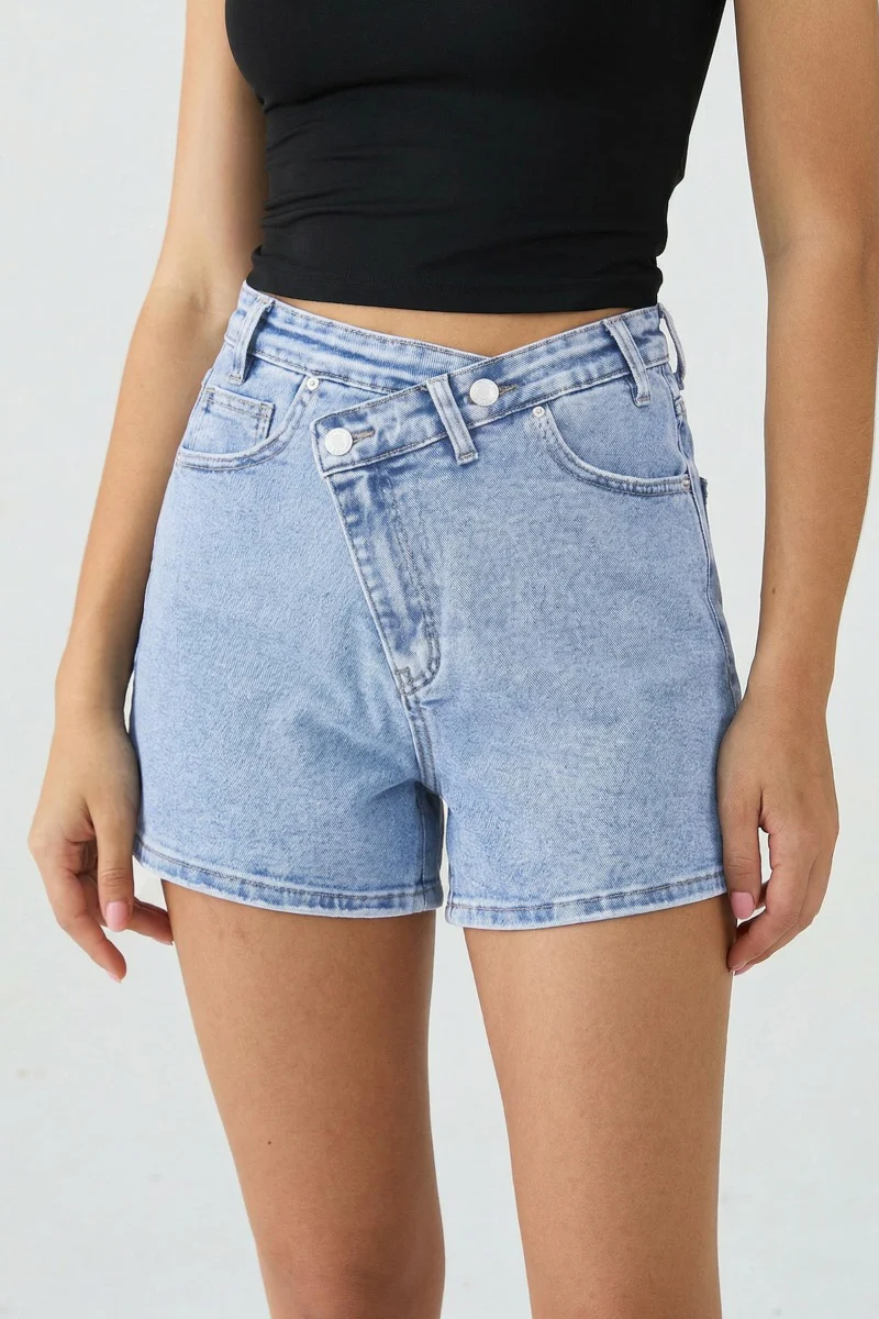 KATCH ME Denim Shorts High Waisted Street Style Casual Jeans - Image 3