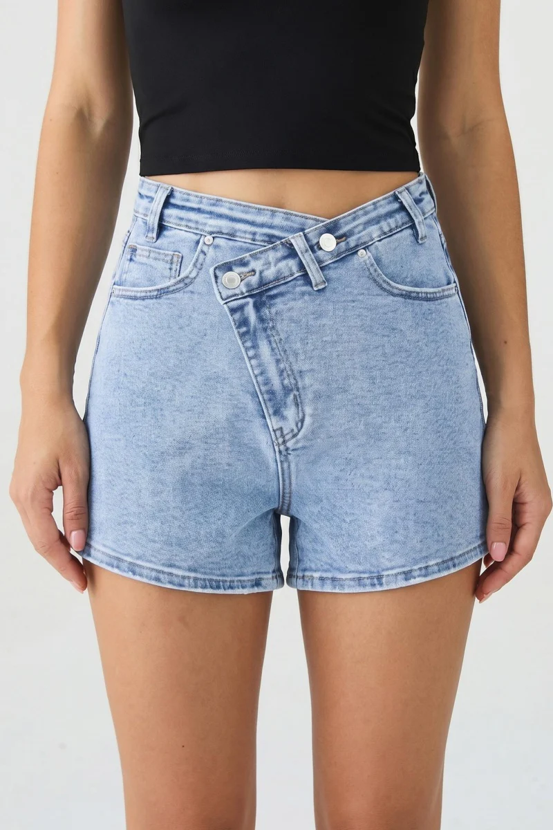 KATCH ME Denim Shorts High Waisted Street Style Casual Jeans - Image 4