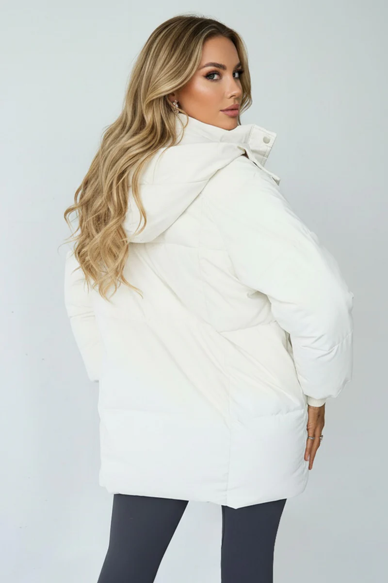 KATCH ME Stand Collar Pocket Button-Up Thermal Coat - Image 4
