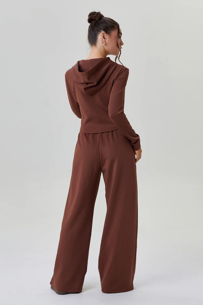 KATCH ME Look Women's Casual Hooded Wide Leg Co-Ord Set - Image 3