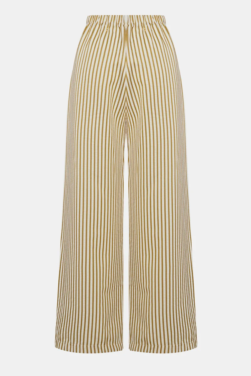 KATCH ME Look Leopard Stripe Print High Waist Drawstring Wide Leg Pants - Image 2