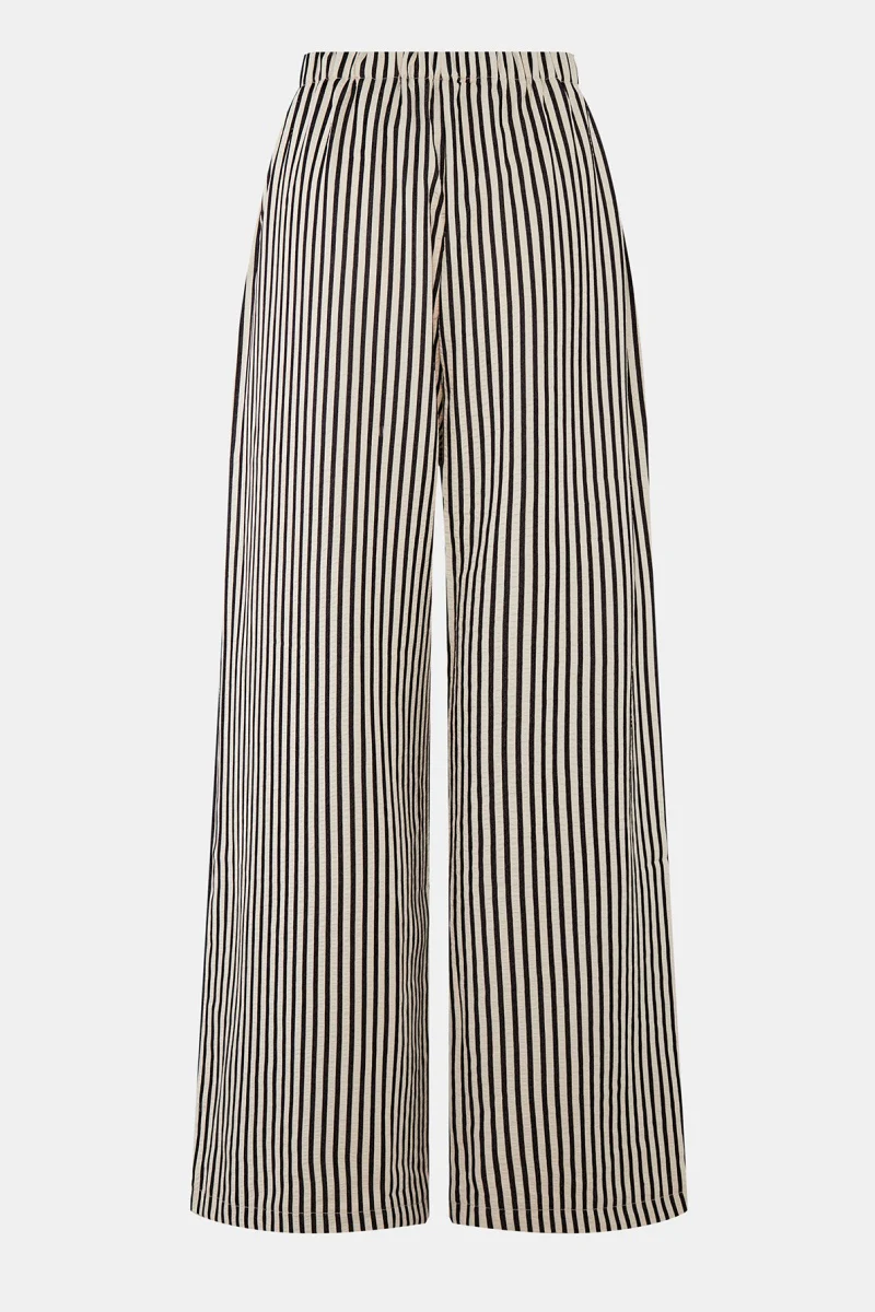 KATCH ME Look Leopard Stripe Print High Waist Drawstring Wide Leg Pants - Image 4
