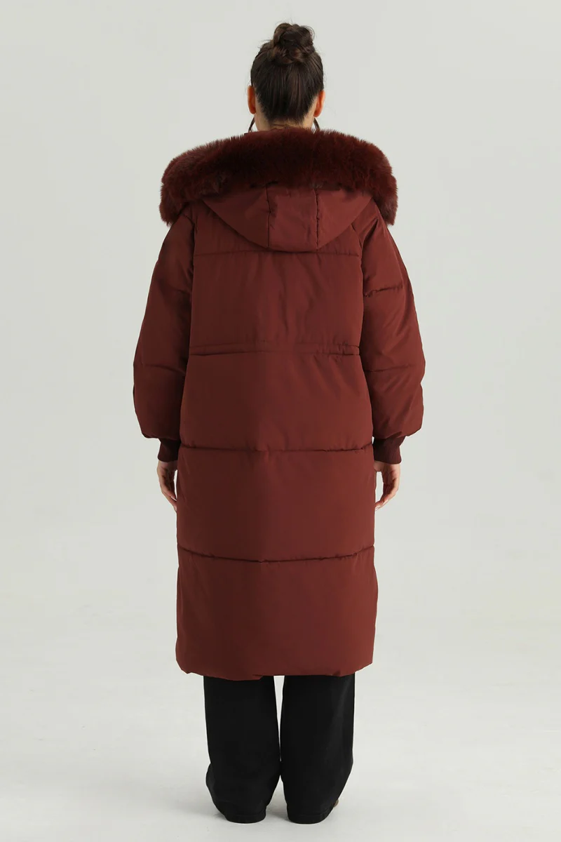 KATCH ME Fluffy Hooded Flap Pocket Zipper Button Thick Coat - Image 6
