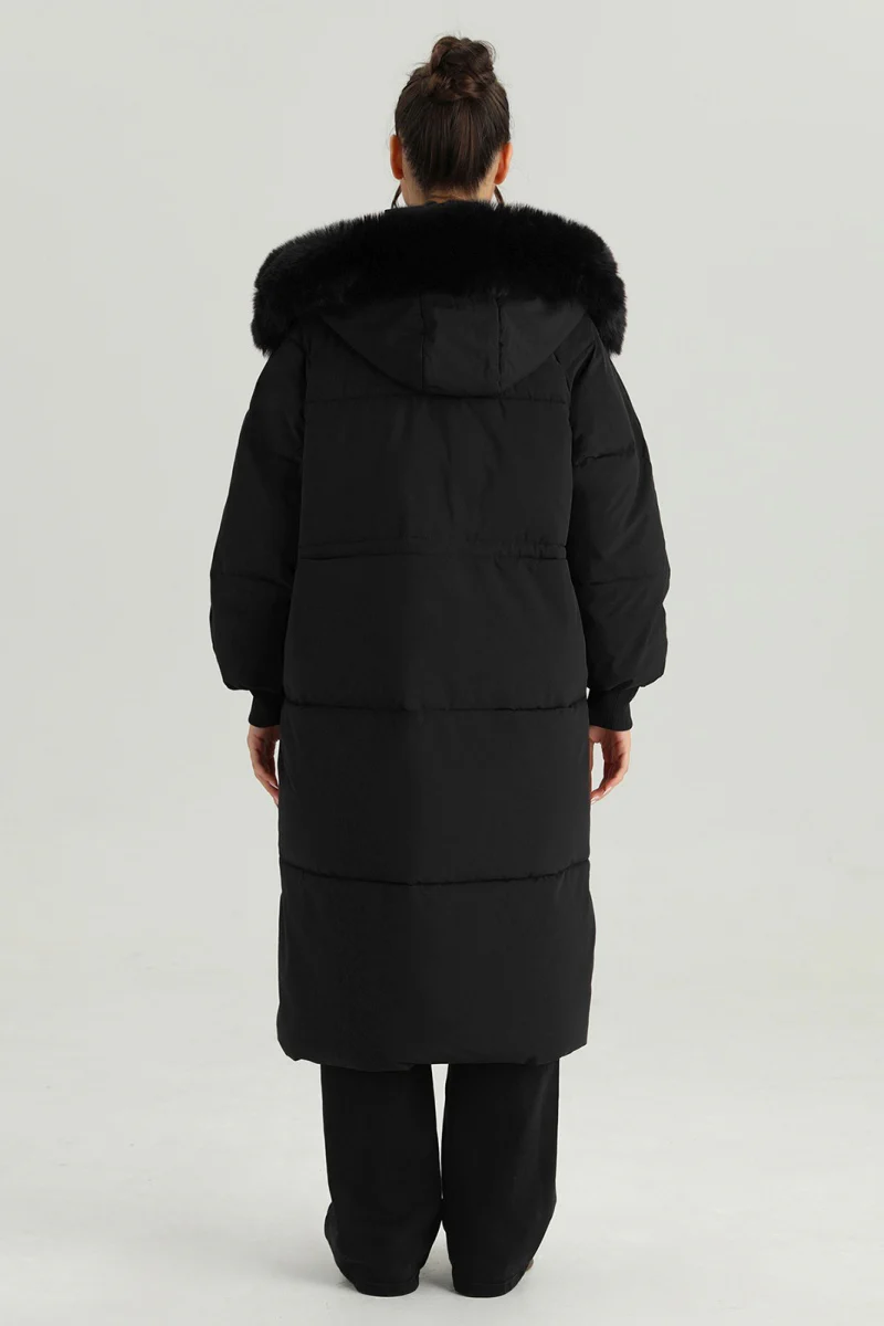 KATCH ME Fluffy Hooded Flap Pocket Zipper Button Thick Coat - Image 8