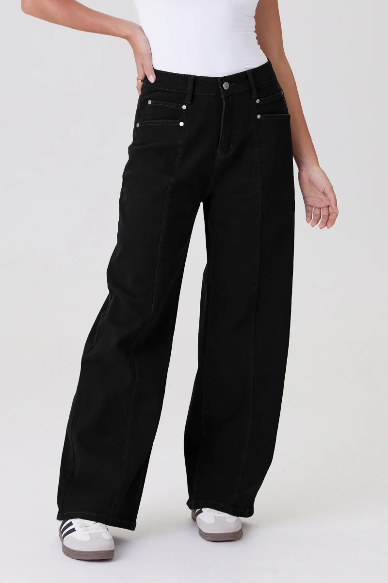 KATCH ME High Waist Multi-Pocket Soft Stretch Wide Leg Trousers - Image 5