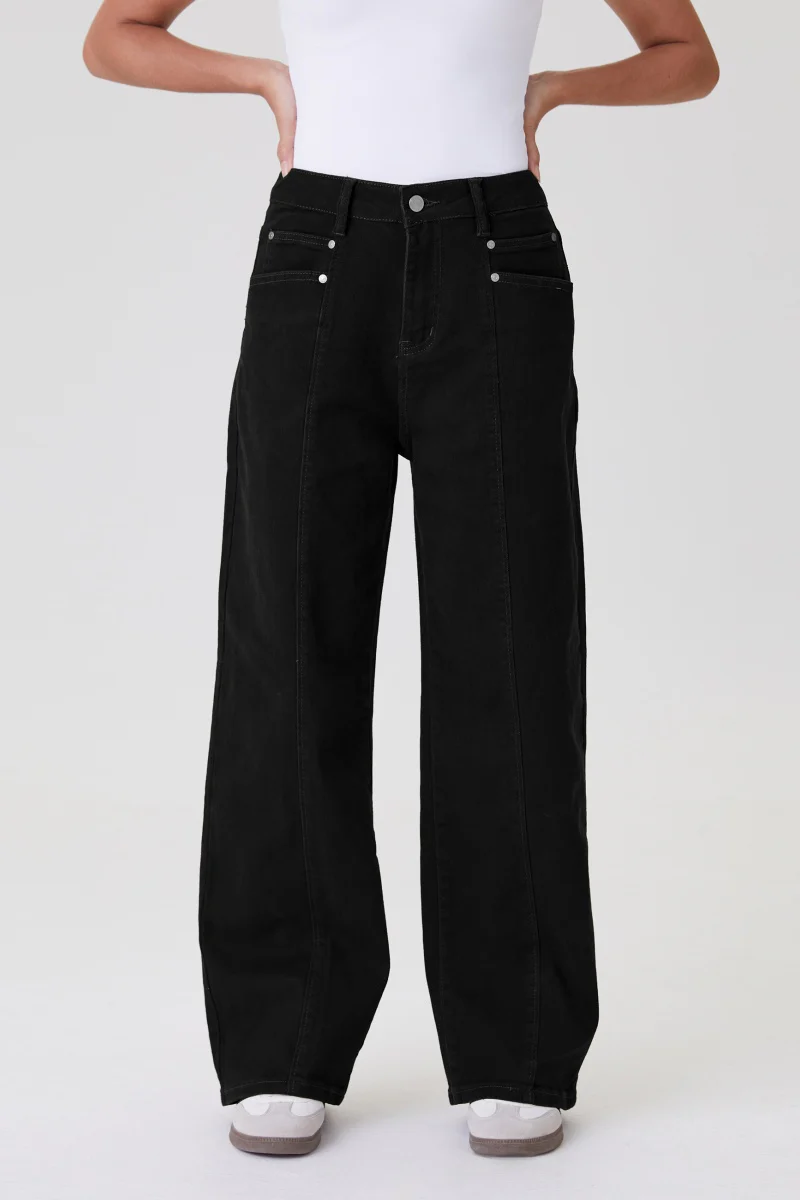 KATCH ME High Waist Multi-Pocket Soft Stretch Wide Leg Trousers - Image 6