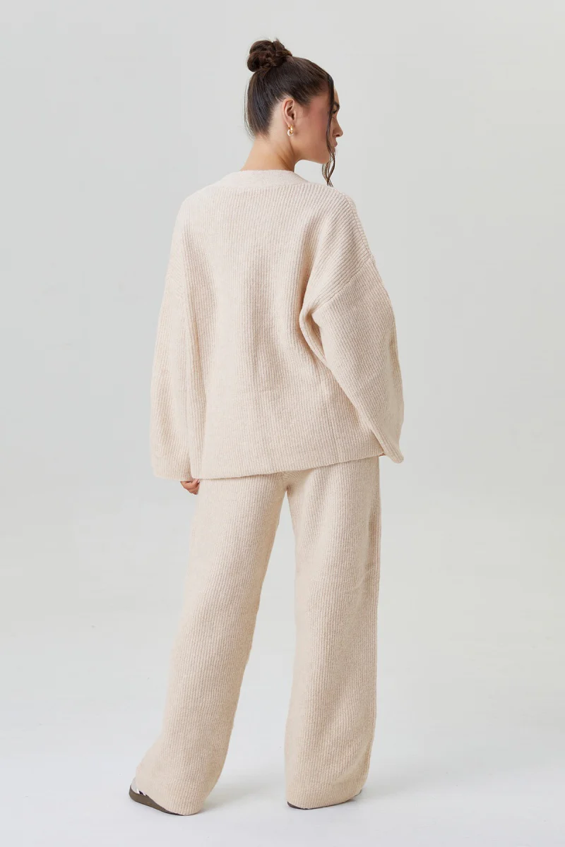 KATCH ME V-Neck Button-Up Cardigan & Stretch Loose Trousers Co-ord Set - Image 10