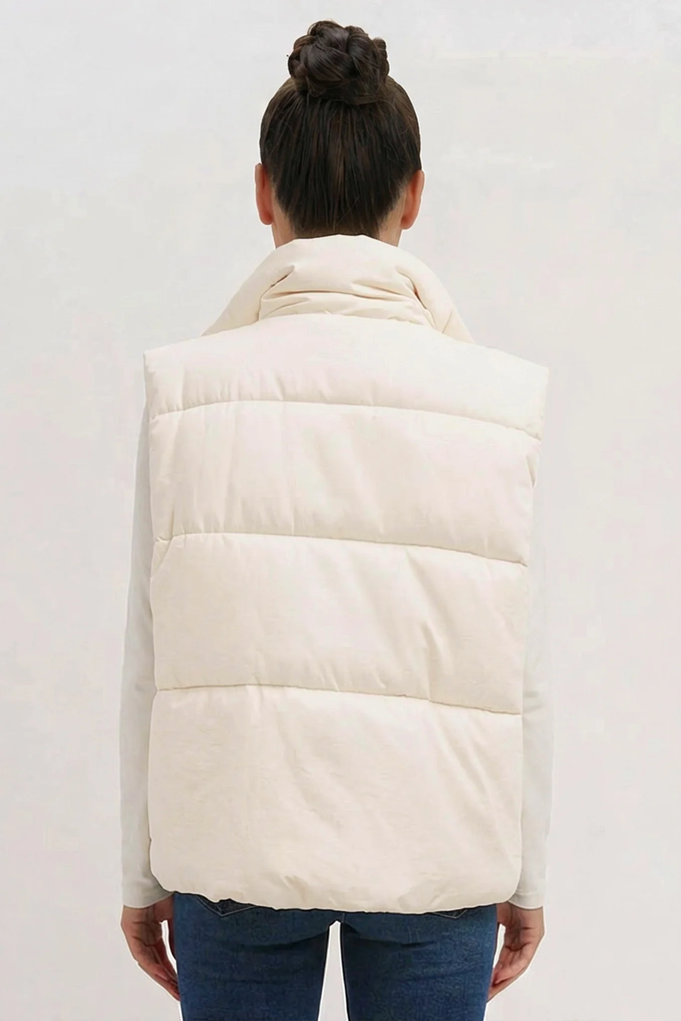 KATCH ME Solid Color Zip-Up Cotton Gilet - Image 7