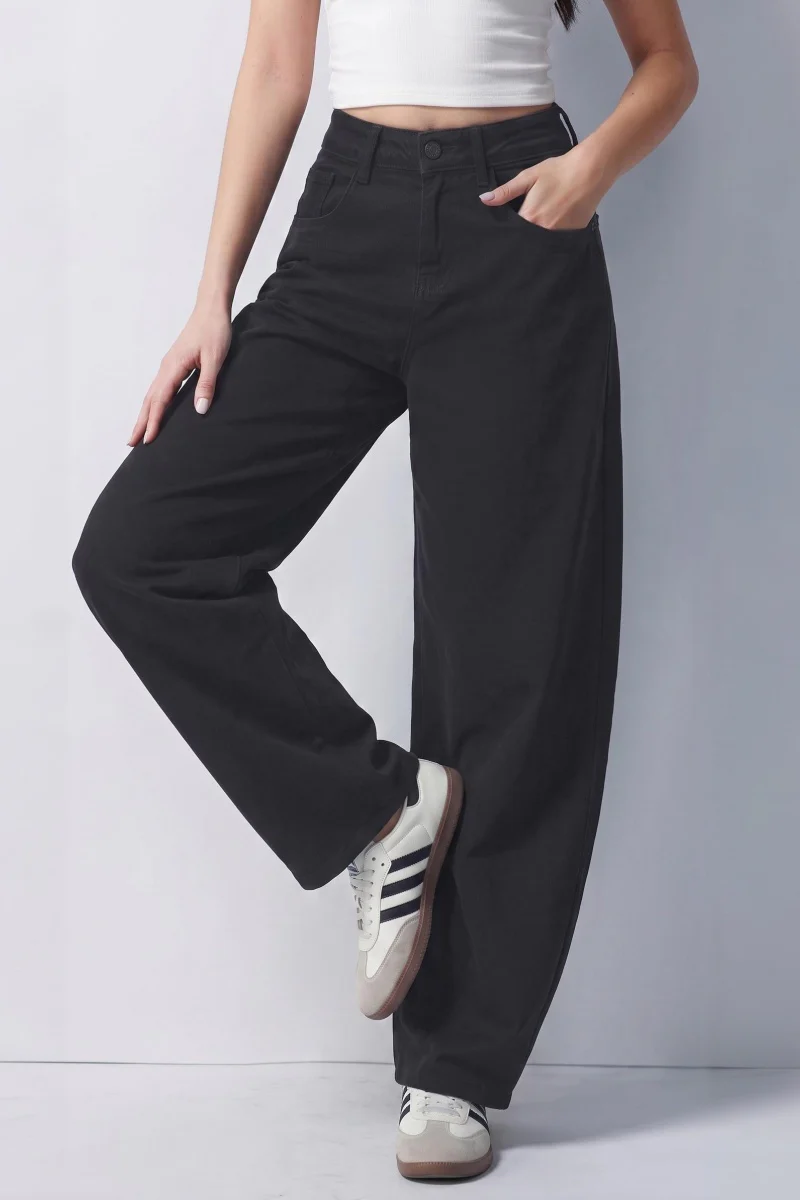 KATCH ME Women's High-Waist Barrel Leg Denim Jeans with Pockets - Image 7