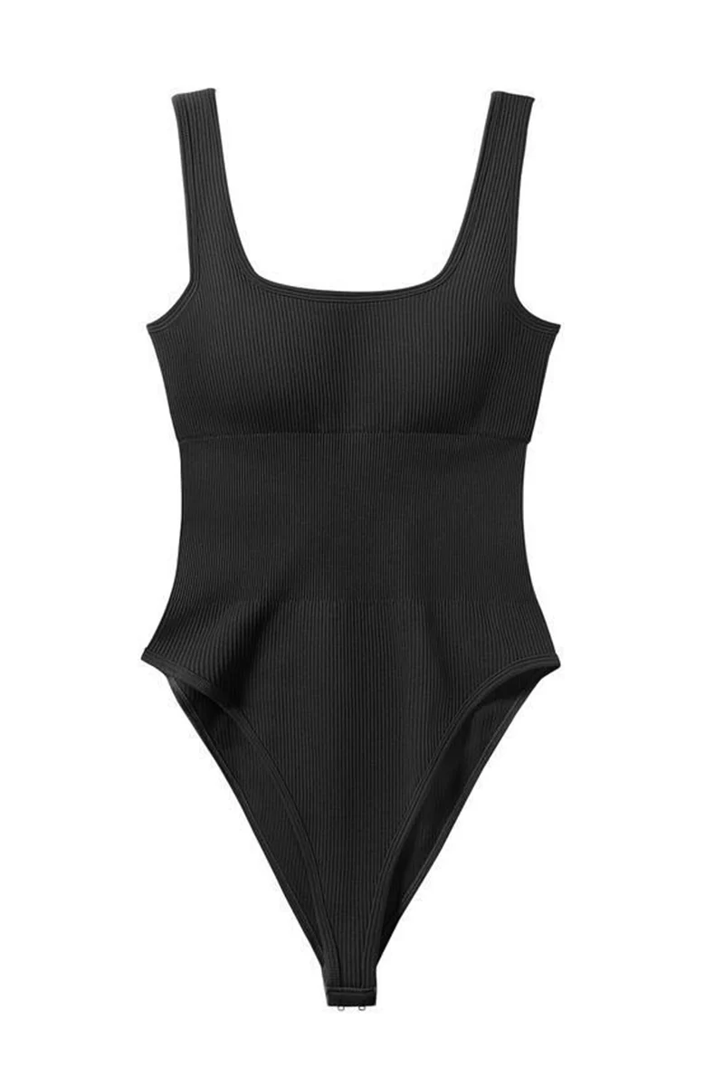 KATCH ME Breathable Solid Color U Neck Comfort Shaping Bodysuit - Image 12
