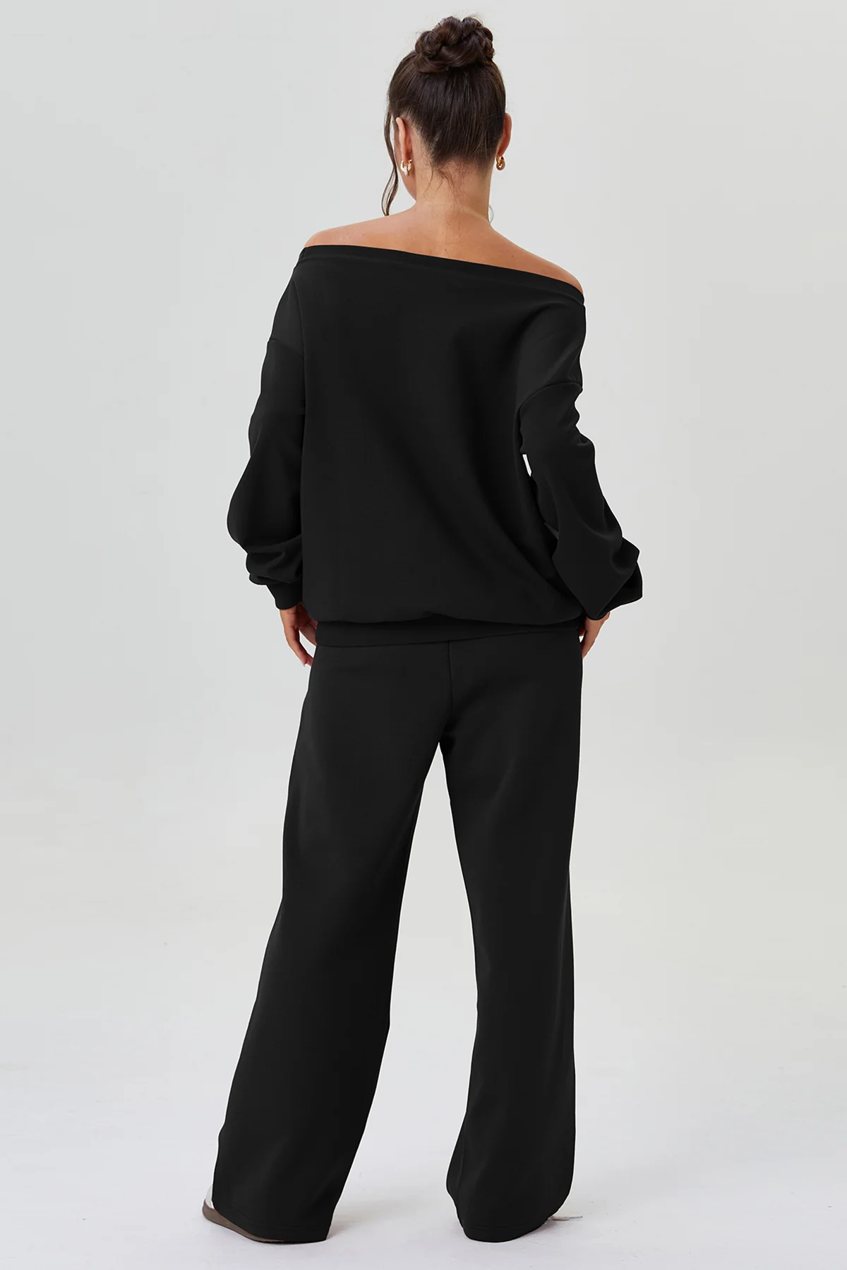 KATCH ME Sloping Shoulder Long Sleeve Top & Wide Leg Trousers Co-ord Set - Image 17