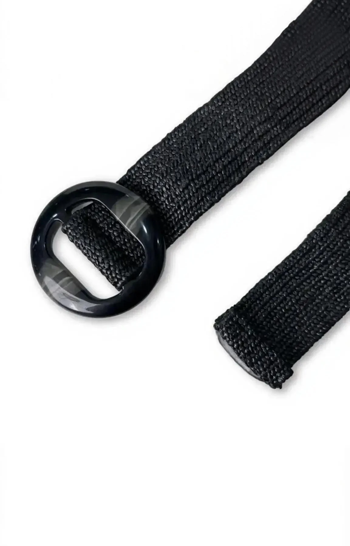 KATCH ME Solid Color Resin Buckle Elastic Woven Wide Belt - Image 10
