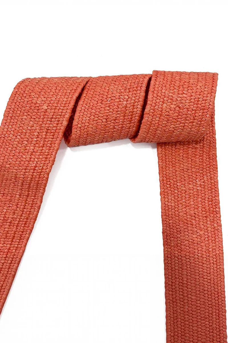 KATCH ME Solid Color Resin Buckle Elastic Woven Wide Belt - Image 9