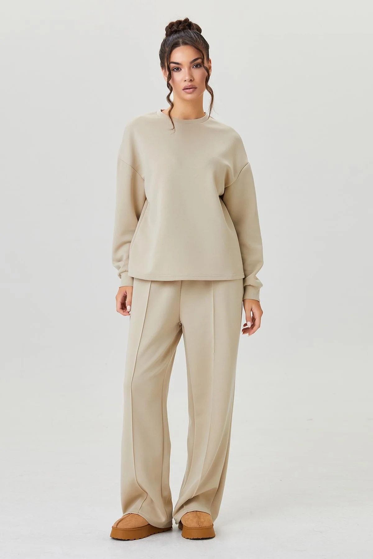 KATCH ME Round Neck Loose Top & Exposed Stitches Trousers Co-ord Set - Image 14