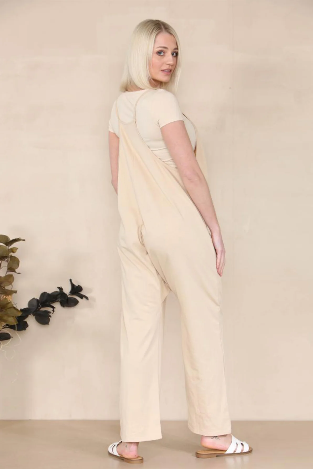 KATCH ME Solid Color Thin Strap Pocket Sleeveless Wide Leg Baggy Jumpsuit - Image 6