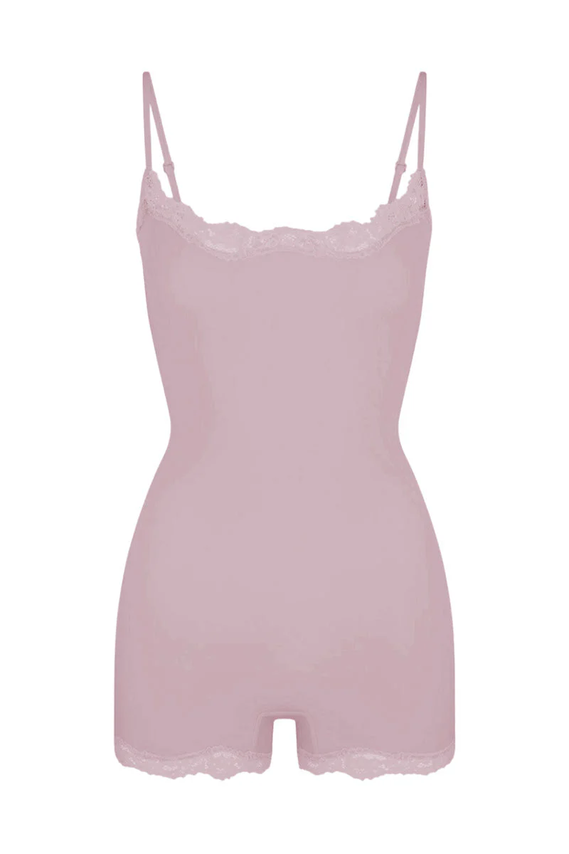 KATCH ME Spaghetti Strap Lace Trim Breathable Playsuit - Image 14