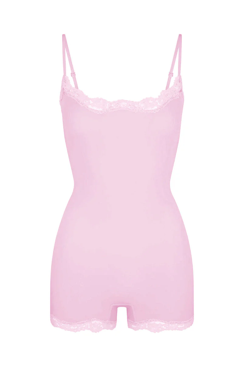 KATCH ME Spaghetti Strap Lace Trim Breathable Playsuit - Image 15