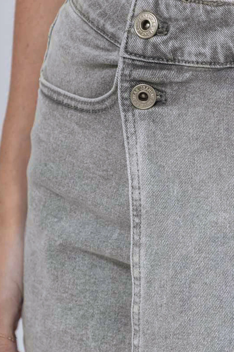 KATCH ME Layered High Waist Raw Hem Denim Skorts With Tassel Detail - Image 21