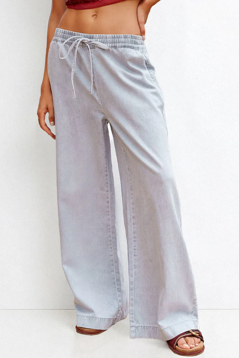 KATCH ME Low Rise Drawstring Wide Leg Trousers - Image 3