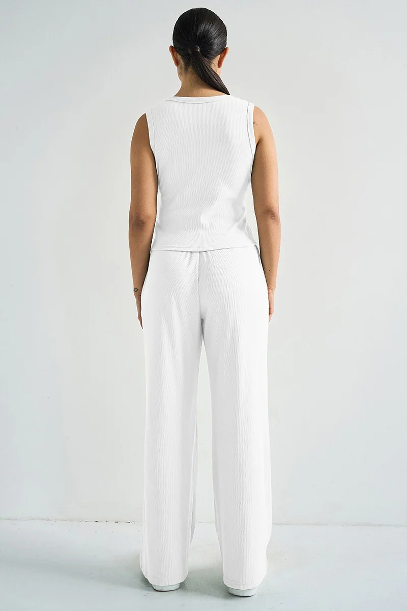 KATCH ME Stretchy Round Neck Button Tank Co-ord Set - Image 8
