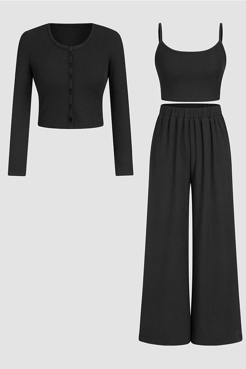 KATCH ME Minimalist Slim Camisole 3-Piece Co-ord Set - Image 5