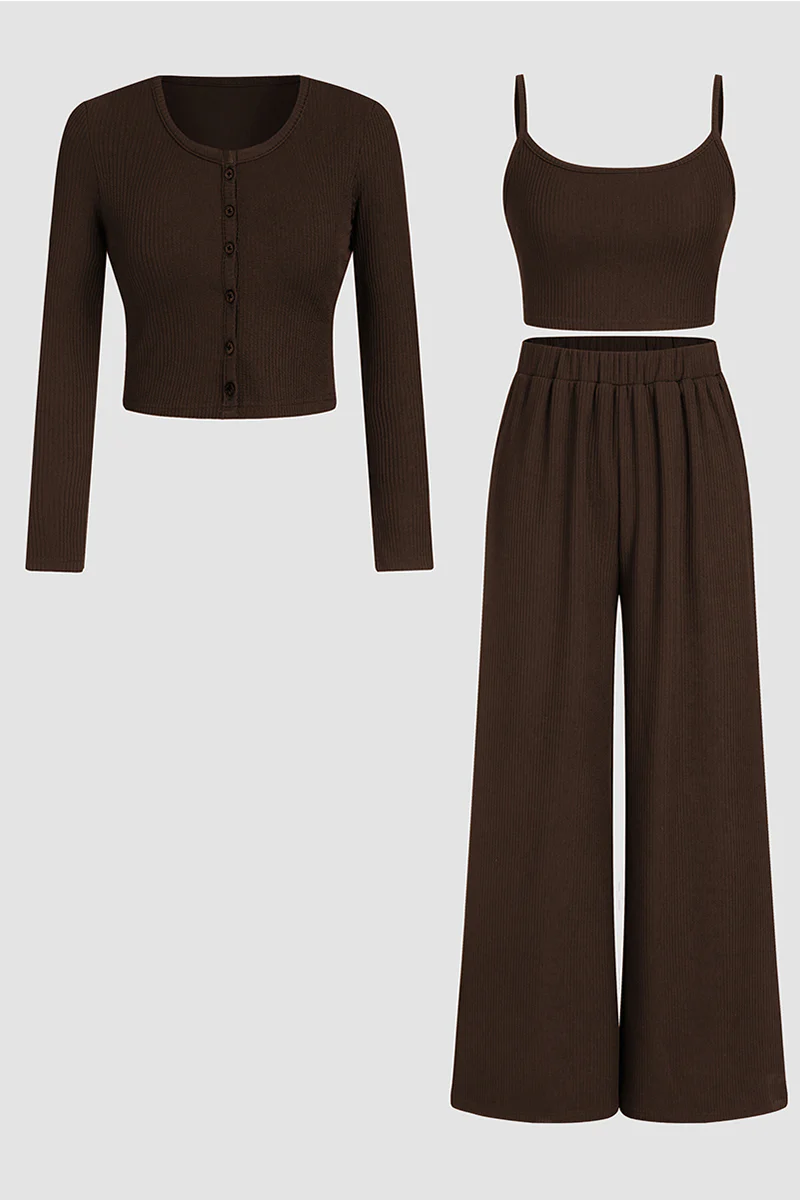 KATCH ME Minimalist Slim Camisole 3-Piece Co-ord Set - Image 7