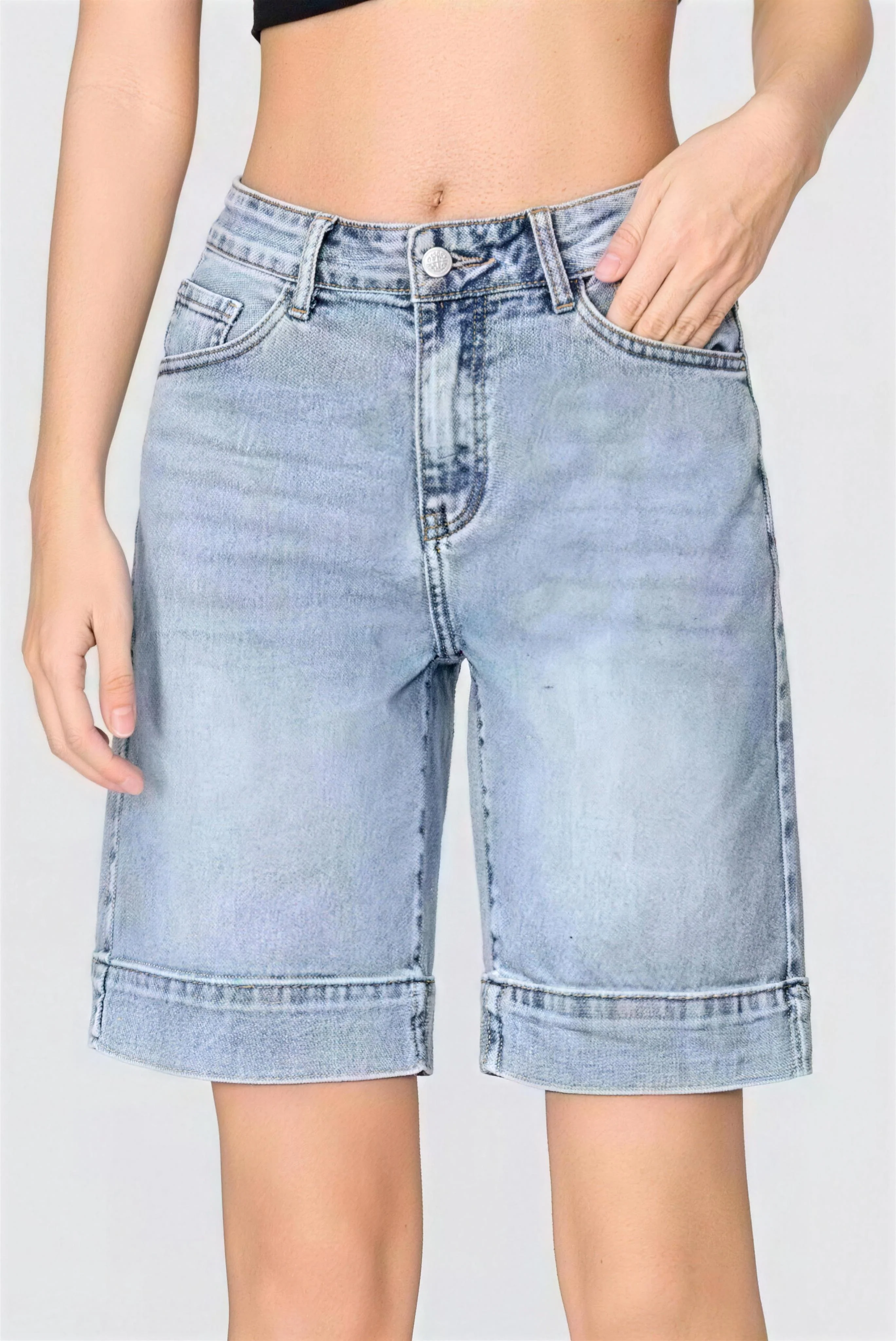 KATCH ME Punk Mid-Rise Loose Straight Ripped Denim Shorts - Image 10