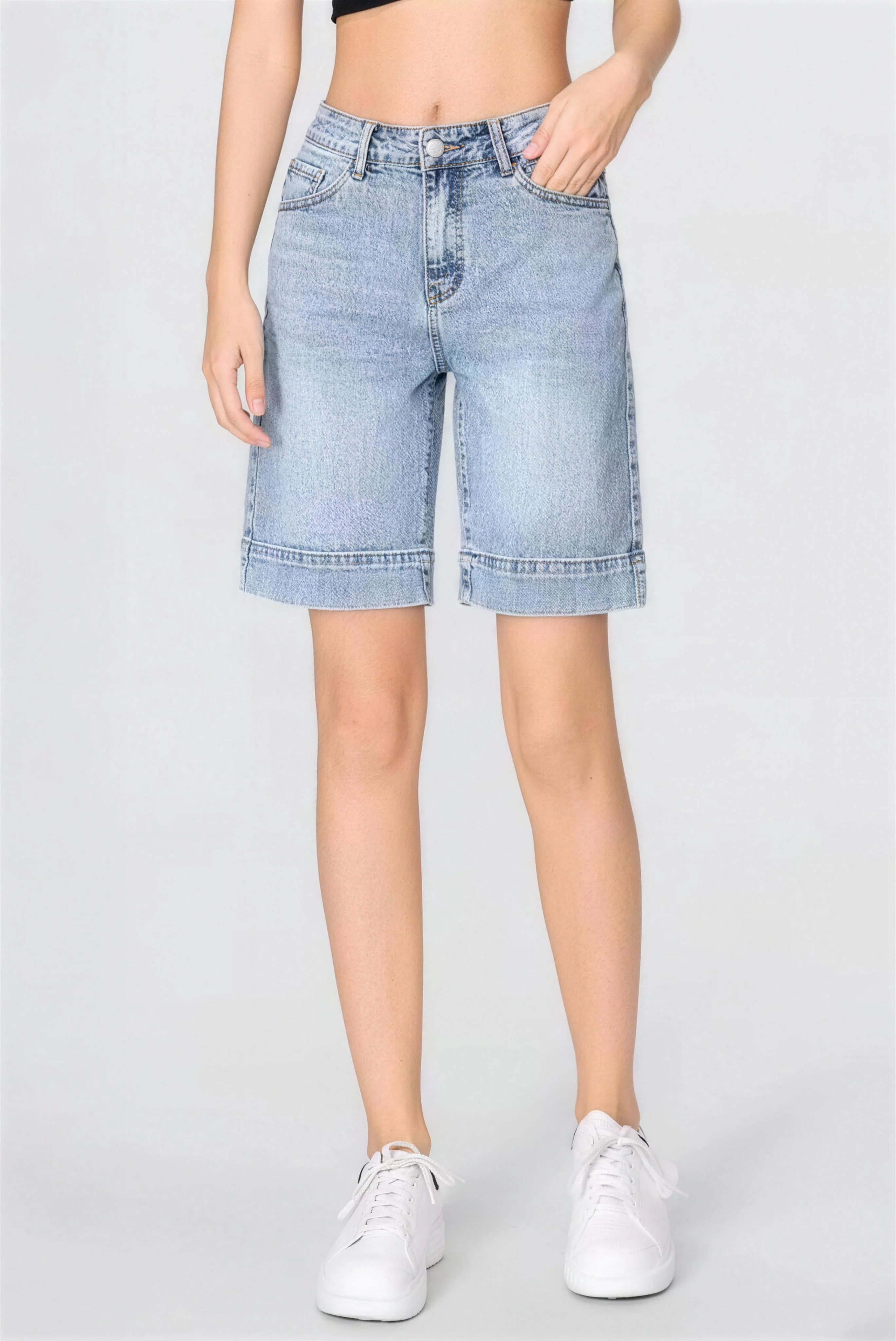 KATCH ME Punk Mid-Rise Loose Straight Ripped Denim Shorts - Image 8