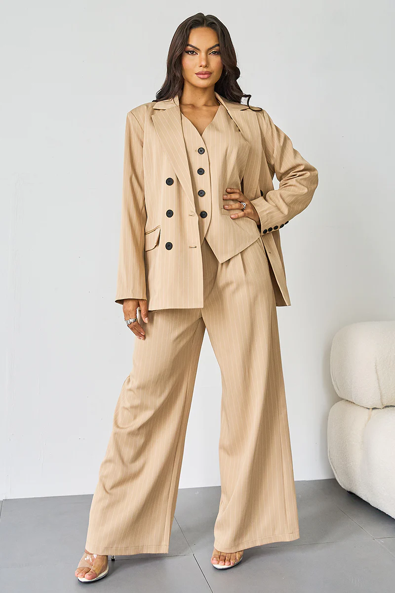KATCH ME V-Neck Button Tank Blazer 3-Piece Suit Set - Image 17