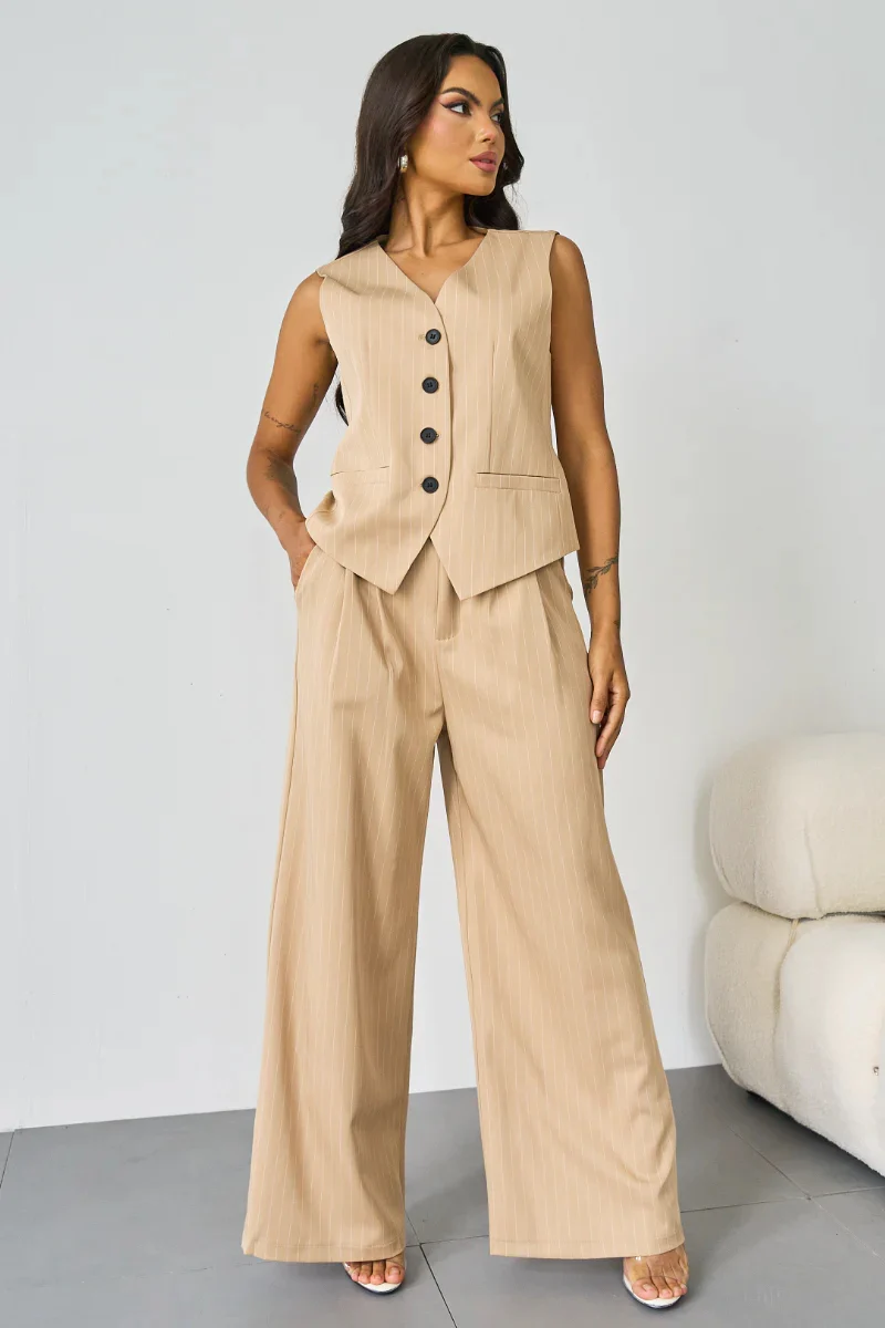 KATCH ME V-Neck Button Tank Blazer 3-Piece Suit Set - Image 19