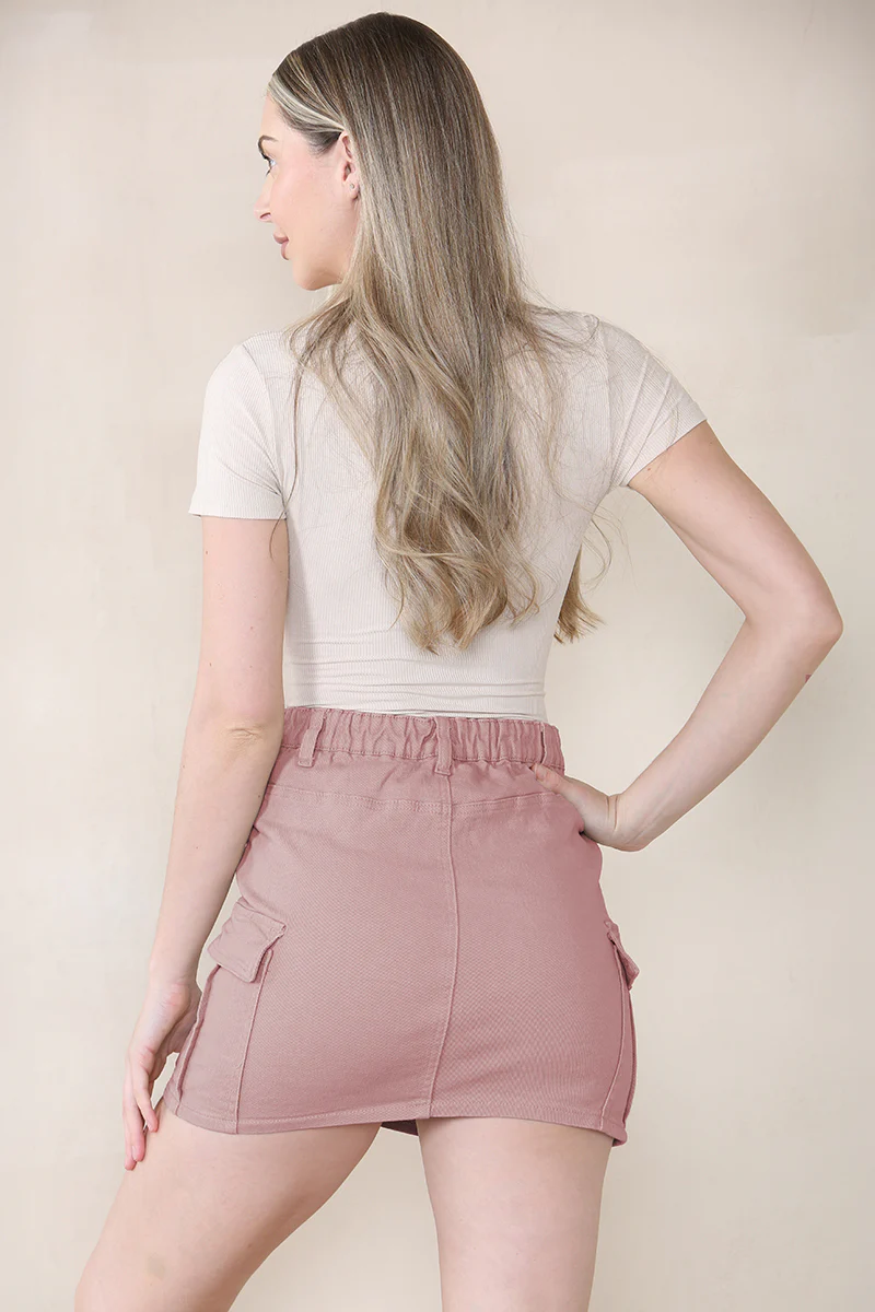 KATCH ME High Waist A-Line Side Pocket Mini Skirt - Image 2