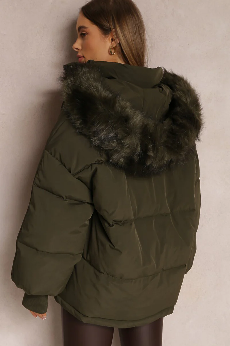 KATCH ME Versatile Plush Hooded Zip-Up Thermal Cotton Coat - Image 10