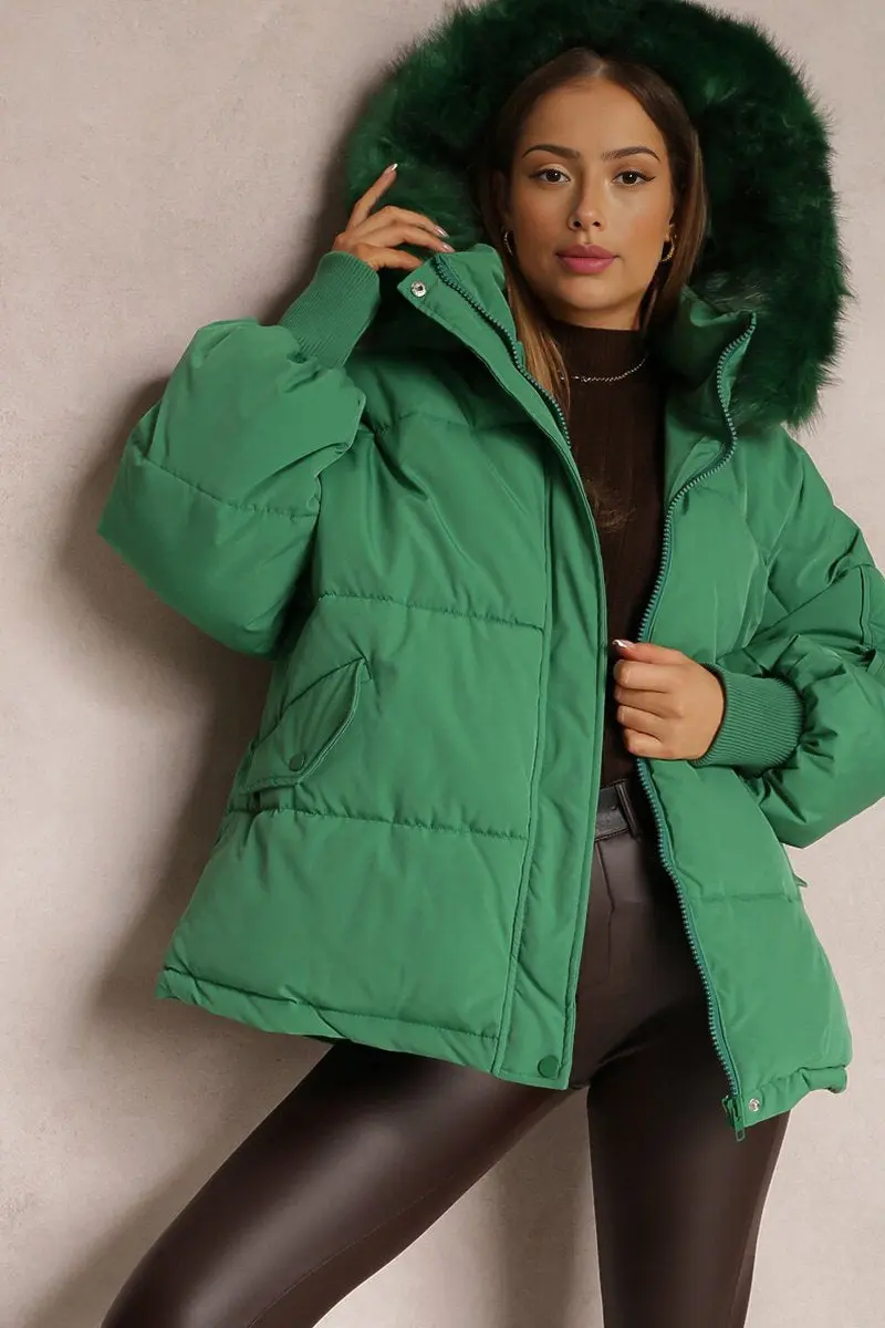 KATCH ME Versatile Plush Hooded Zip-Up Thermal Cotton Coat - Image 15