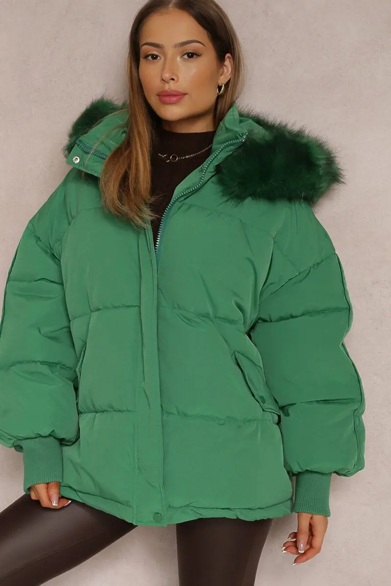 KATCH ME Versatile Plush Hooded Zip-Up Thermal Cotton Coat - Image 16